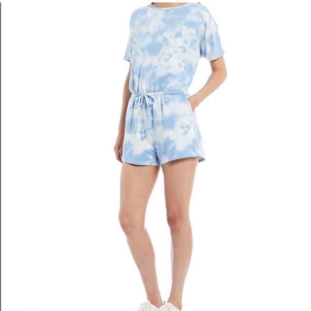 Gianni Bini Cloud Blue Tie Dye Romper XS GUC